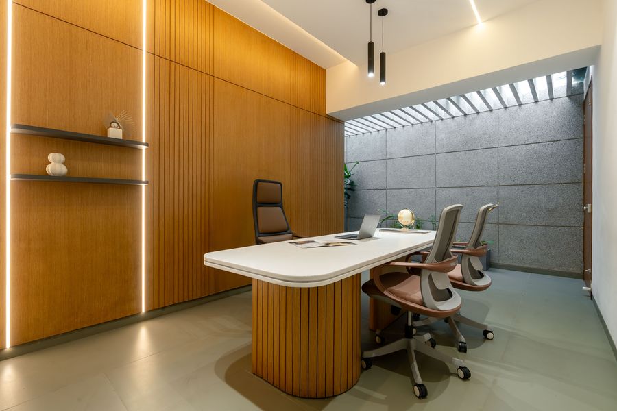 Wide view of the client lounge
